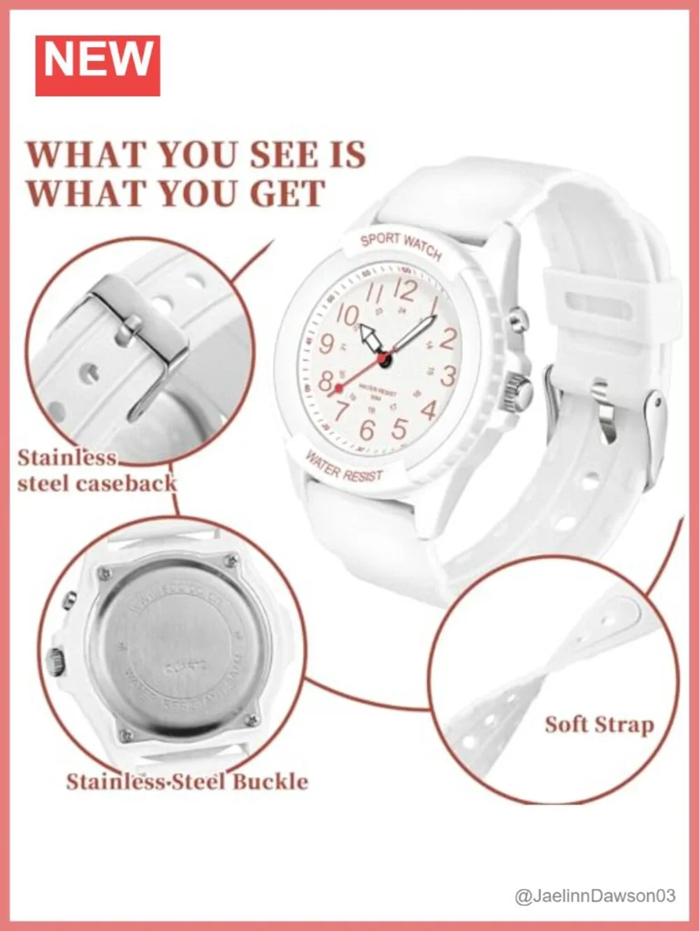 Women's Analog Watch Easy Read Night Light 50M Waterproof Nurse